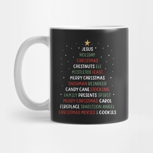 Christmas Tree Christmas Words Mug